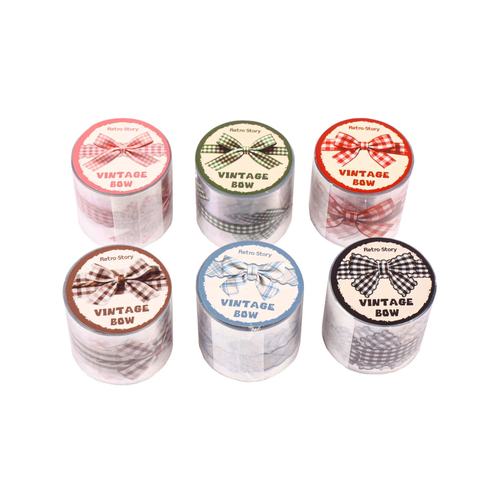 

Винтажная цветная лента PET с бантиками и пейзажами