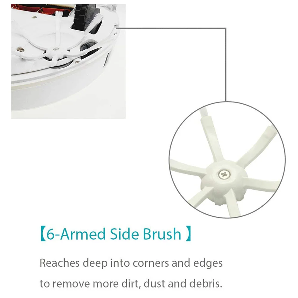6 боковых щетки для Xiaomi 1S/Roborock S7/S7 Max/T7S/T7S Plus/S5 Max/S6 MaxV/S50 S51 MI черные детали пылесоса |