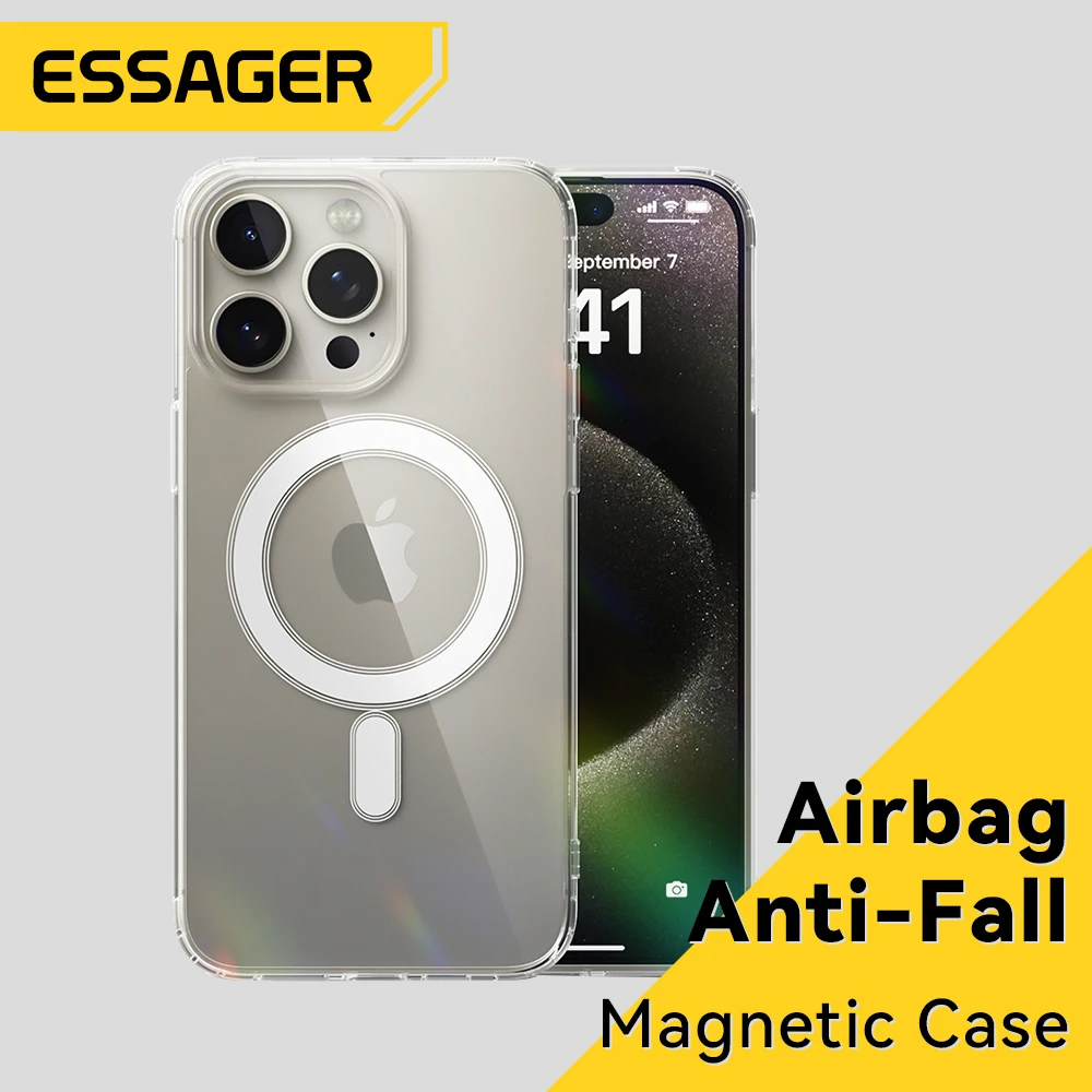 Фото Магнитный чехол Essager для iPhone 15 14 13 12 Pro Max, противоударный чехол для iPhone 14 Pro Max 15 Plus 15pro, чехлы из ТПУ Macsafe №1