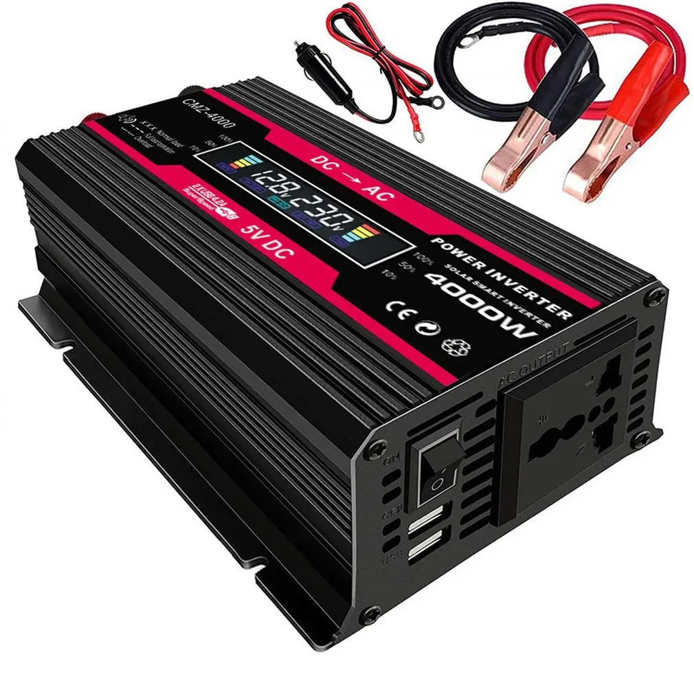 

Inverter 300w Converter DC 12V To AC Intelligent Color Display Dual Usb 4.2A Quick Charge Automobile Parts