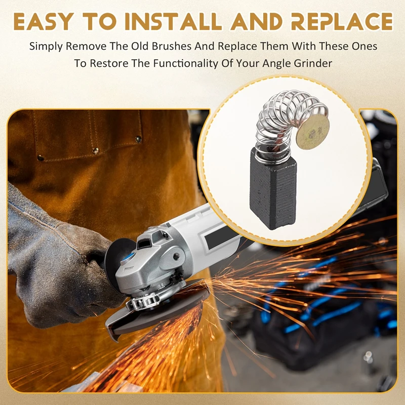 Угольные щетки для угловой шлифовальной машины 5x8x13 мм 36 шт.