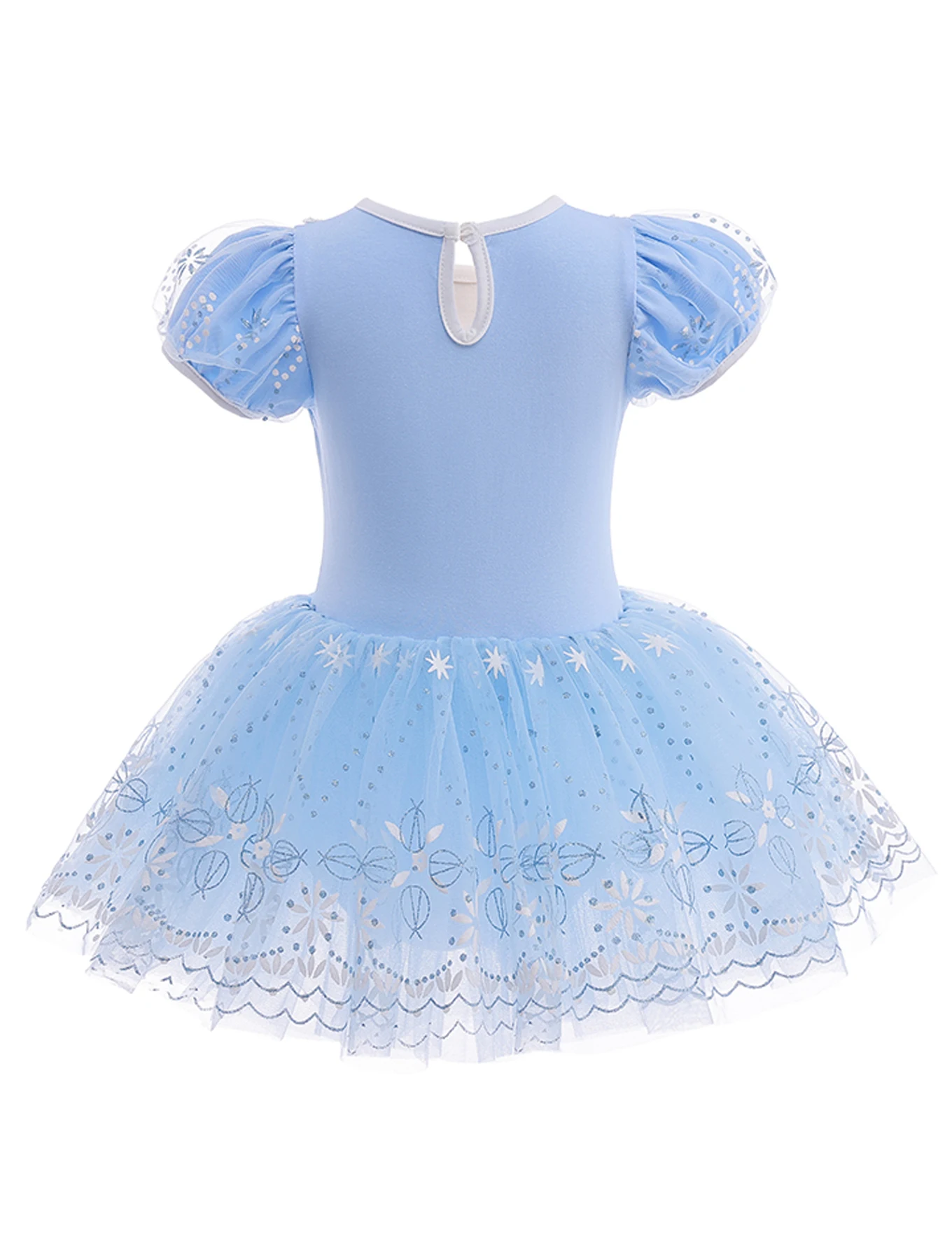 Синее Сетчатое Платье С Короткими Рукавами И Бантом Для Девочек Праздничный