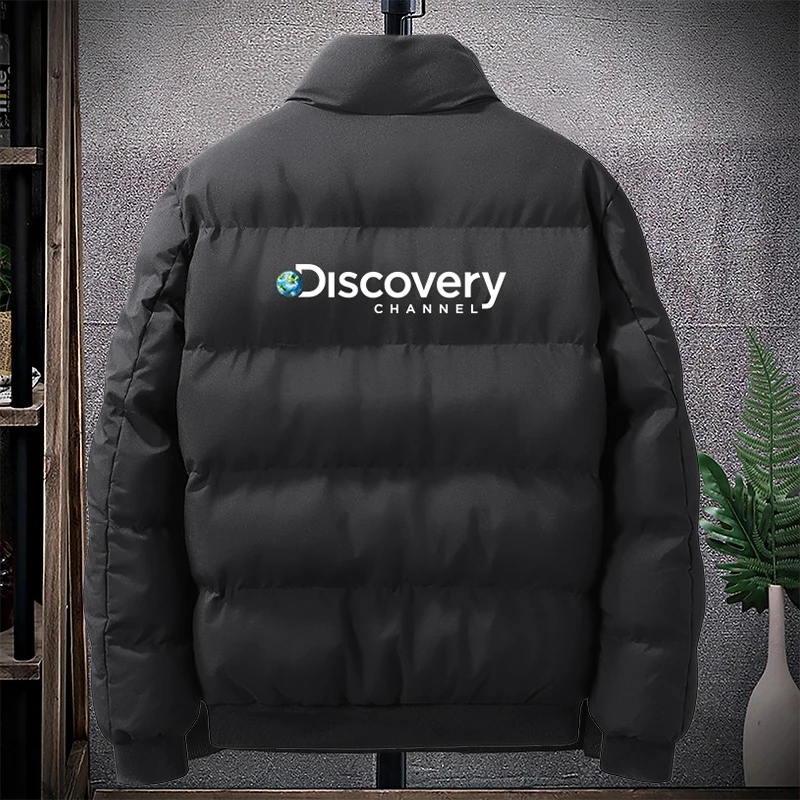 

22FW Autumn Winter Men's Discovery Channel Ethnic Zipper Jacket Casual Pilot Coat Scarf Collar Fashion Slim Down Jacket