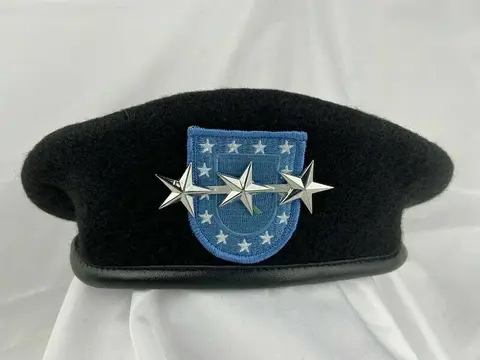 Черный берет армии США для пехотных полков, офицер, 3 звезды, головной убор, все размеры