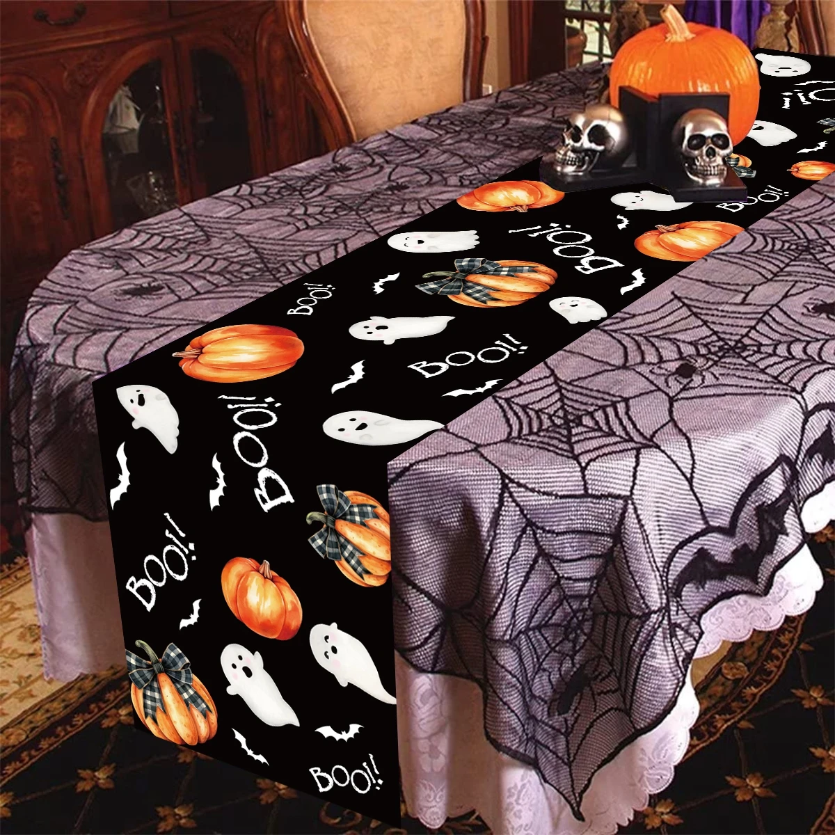 Настольная дорожка для Хэллоуина украшение Счастливого дома 2024 Детские предметы