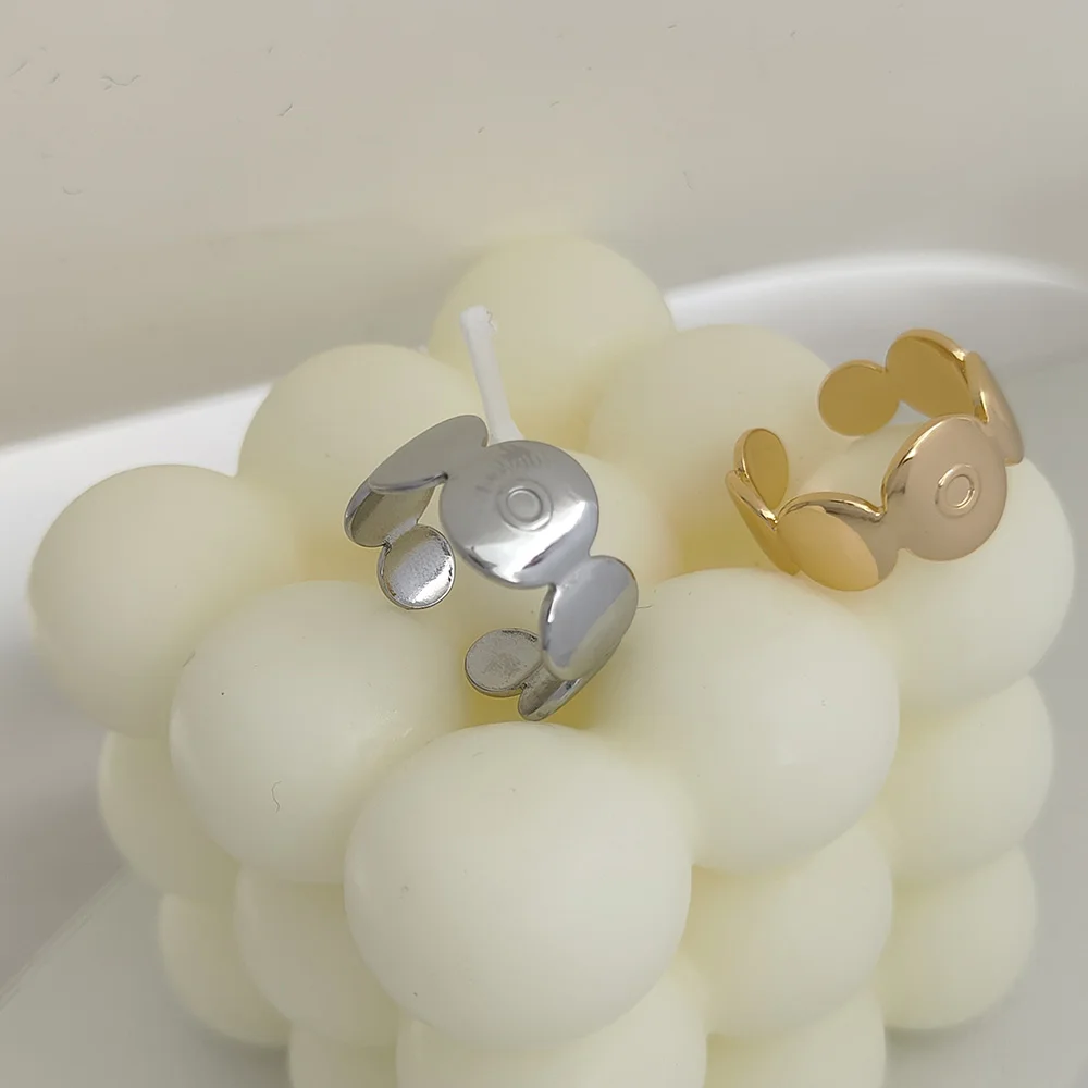 

2023 Rings for Women Geometric Round Open Charm ring Punk Couple Vintage Gold Color Stainless Steel Wedding Jewelry Gift