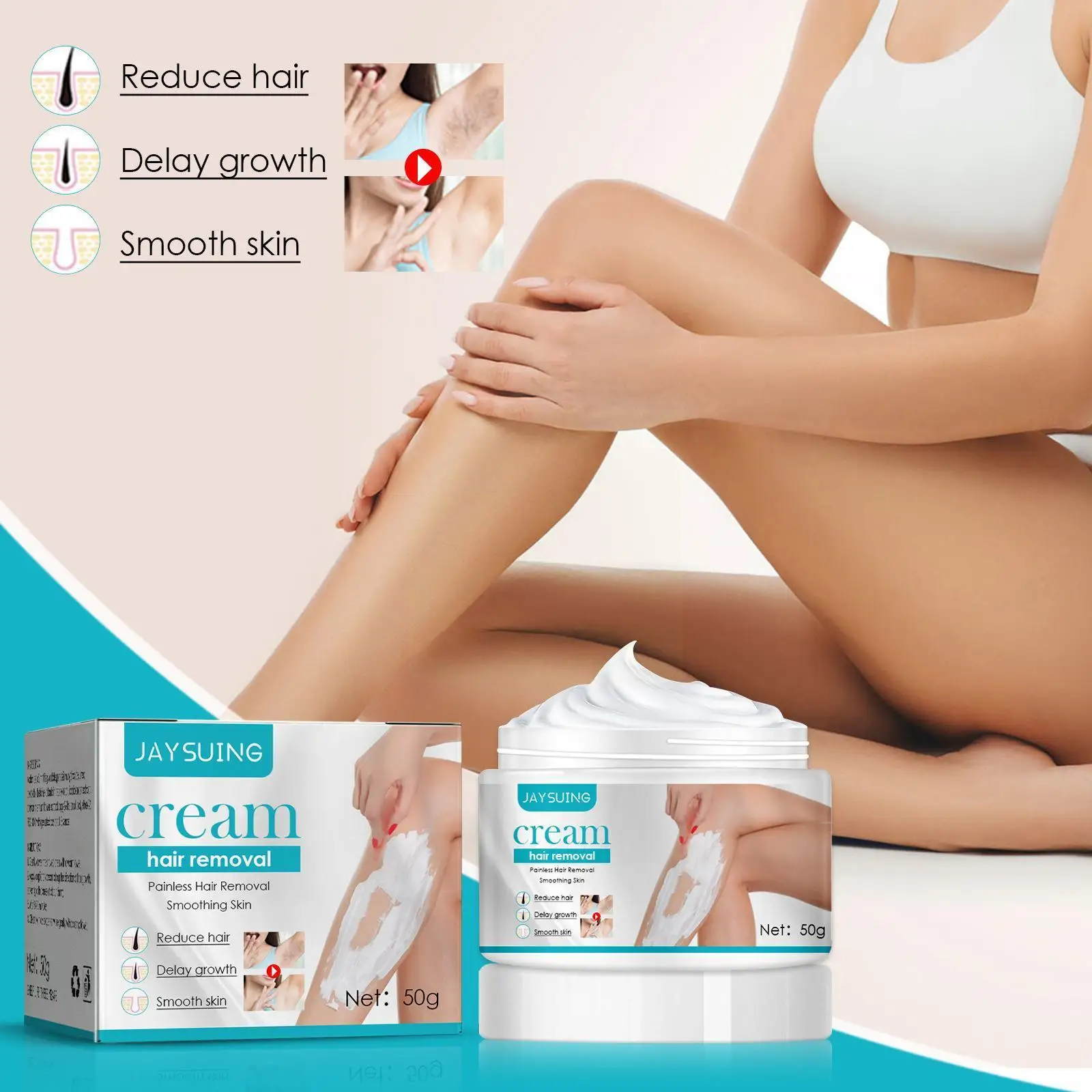 

50g Men's Women's Hair Removal Cream Painless Quick Cleansing Care Leg Body Removal Armpit Chest Body Arms Hair L1d8