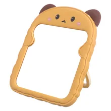 Desktop Makeup Mirror Desktop Cartoon Mirror Female Portable Cat Ear Dressing Mirror Simple Makeup Princess Mirror