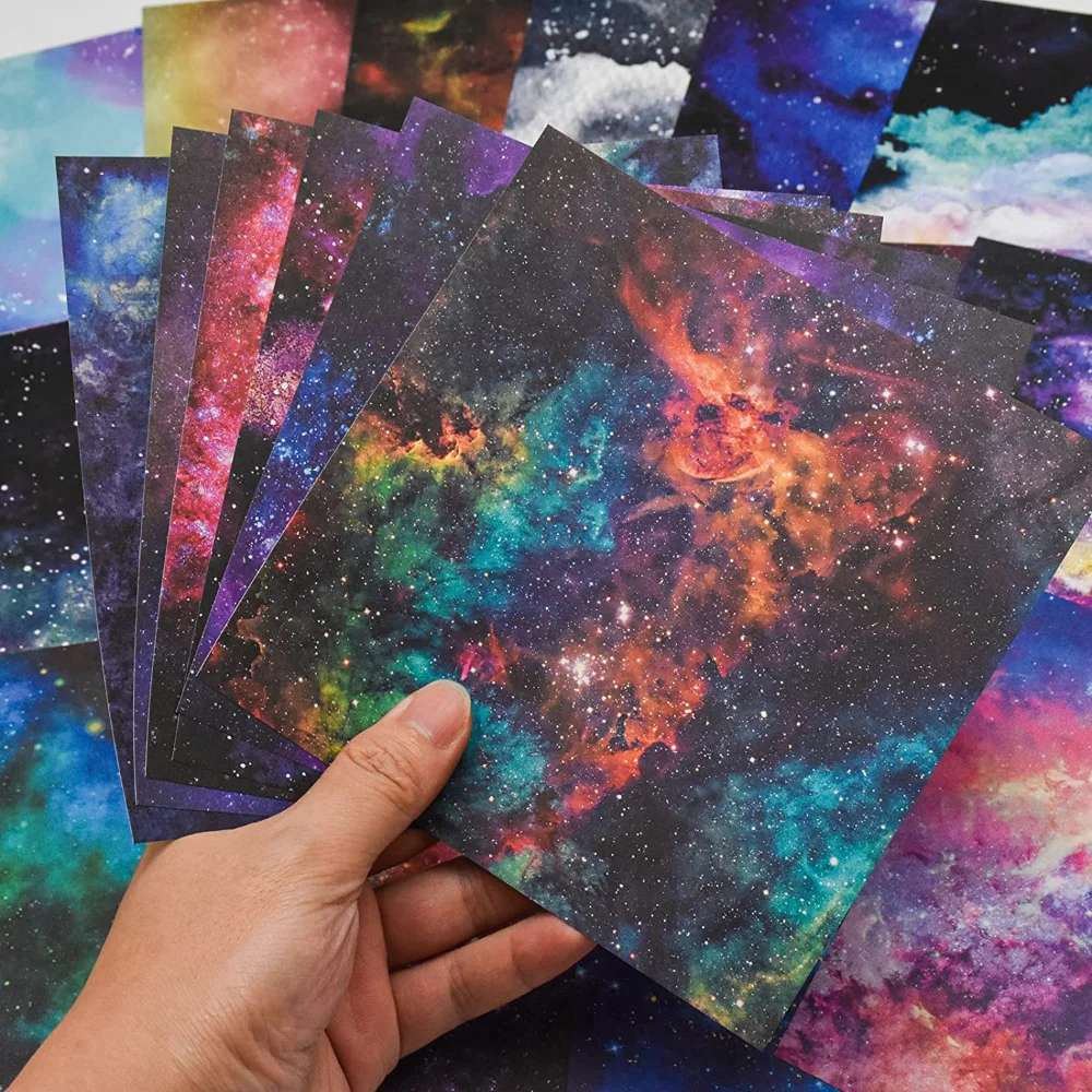 Односторонний мраморный бумажный коврик для скрапбукинга 48 листов с акварельным