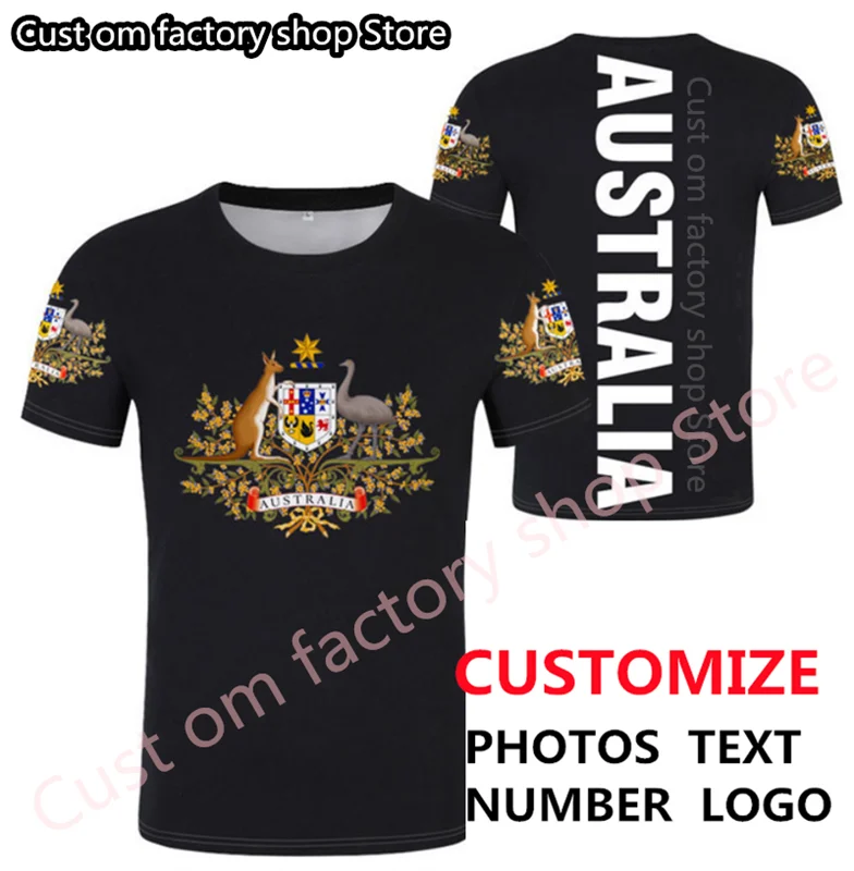 

Австралийская футболка с бесплатным индивидуальным заказом, модная черная, белая, темно-синяя футболка с логотипом aus country, нация Австралии, одежда, топ с флагом