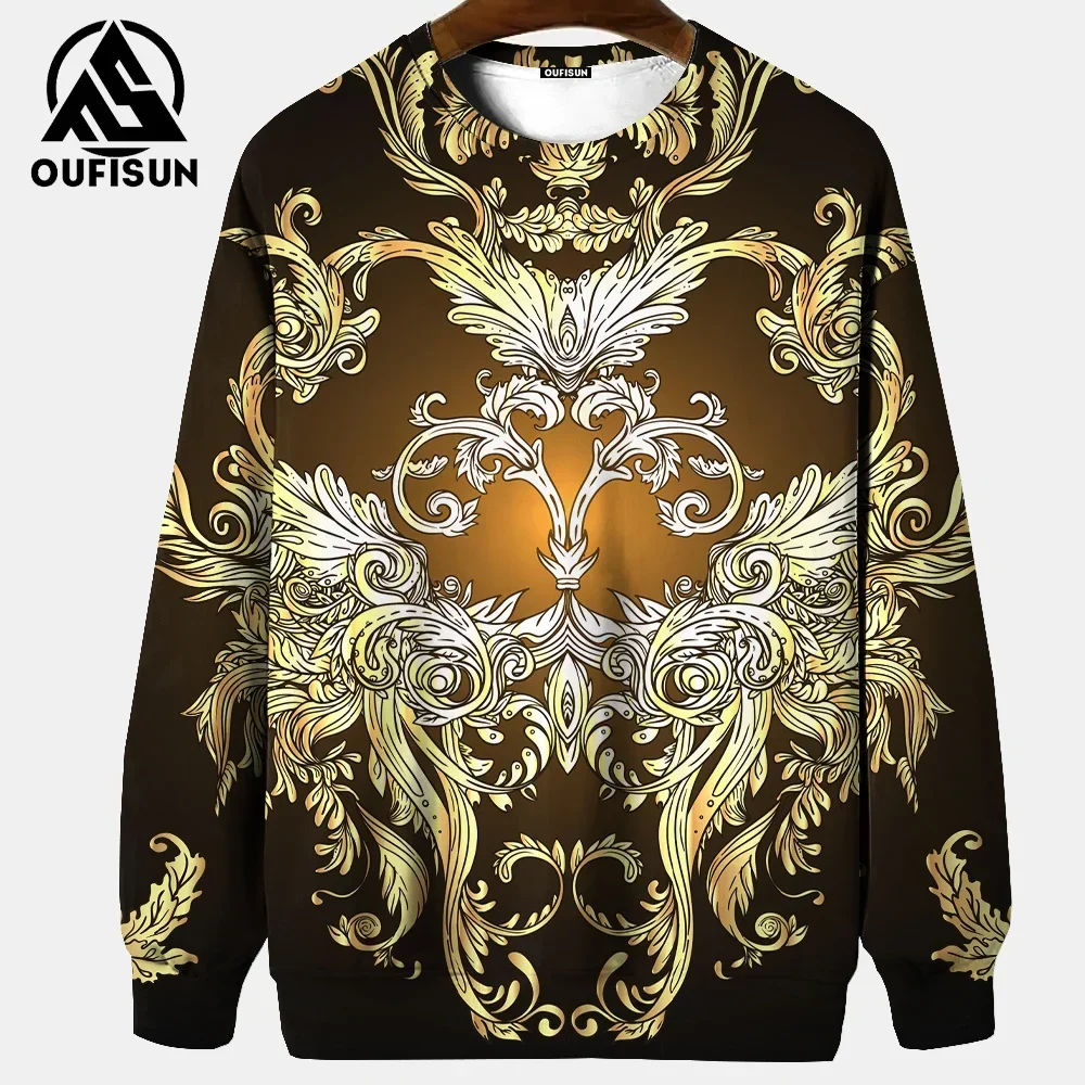 Винтажная Мужская толстовка футболка с длинным рукавом и 3D-принтом в стиле
