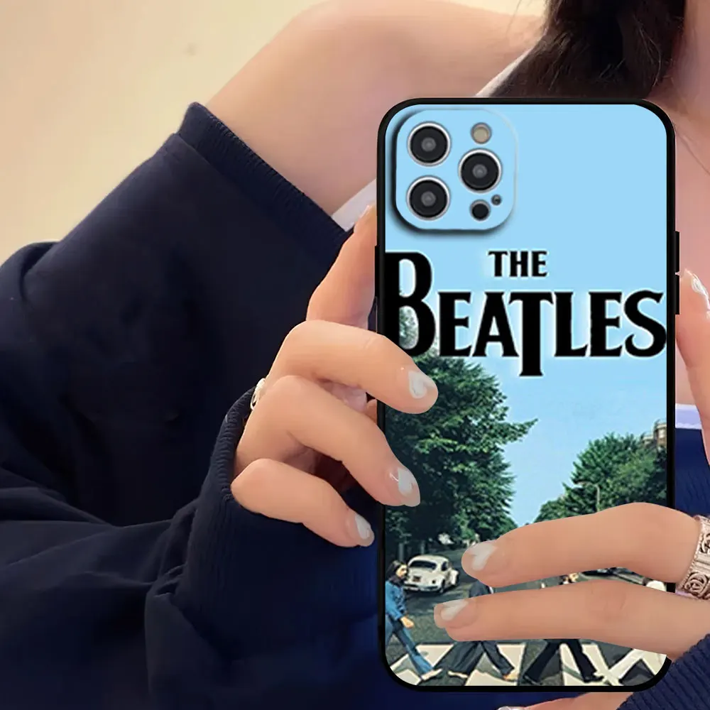 Чехол для телефона Band The B-Beatles Abbey Road iPhone 16 11 12 13 14 15 Pro Max Plus черный мягкий корпус