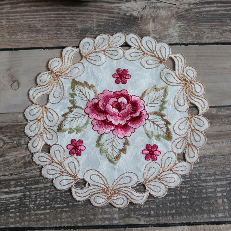 Лидер продаж вышитый цветок розы коврик для стола ткань свадебное