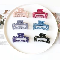 2022 new style double teeth clamps strong jaw cute floral print hair claw for thick hair