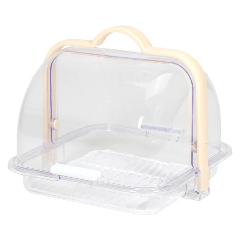 

Multi Purpose Transparent Storage box Bread Tableware Spoon Storage Bin Portable Sealed Cleaning Box Food Drain Rack