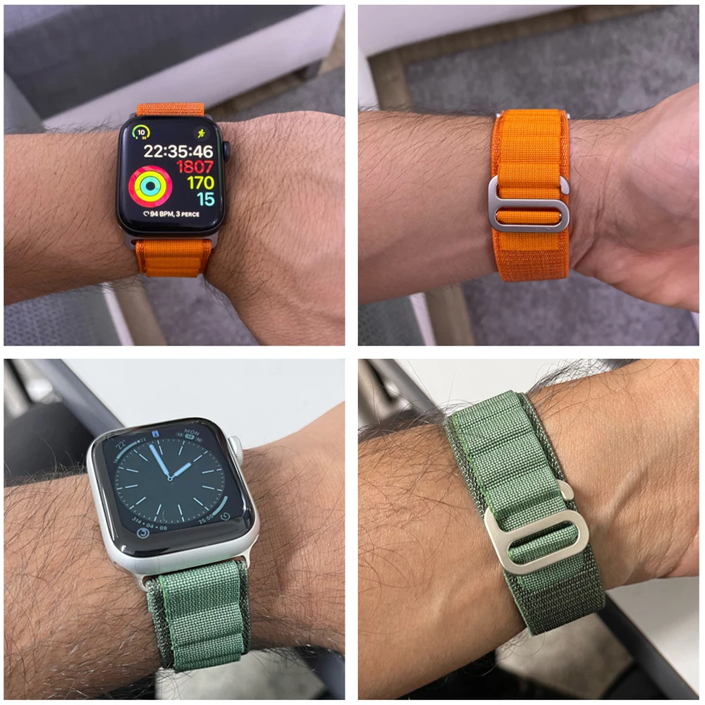 Ремешок Alpine для Apple Watch Band 49 мм 45 мм 41 мм 44 мм 40 мм, нейлоновый браслет для наручных часов iWatch Series 3 4 5 SE 6 7 8 Ultra (art.: 3920bf40cafcf) - 3920bf40cafcf