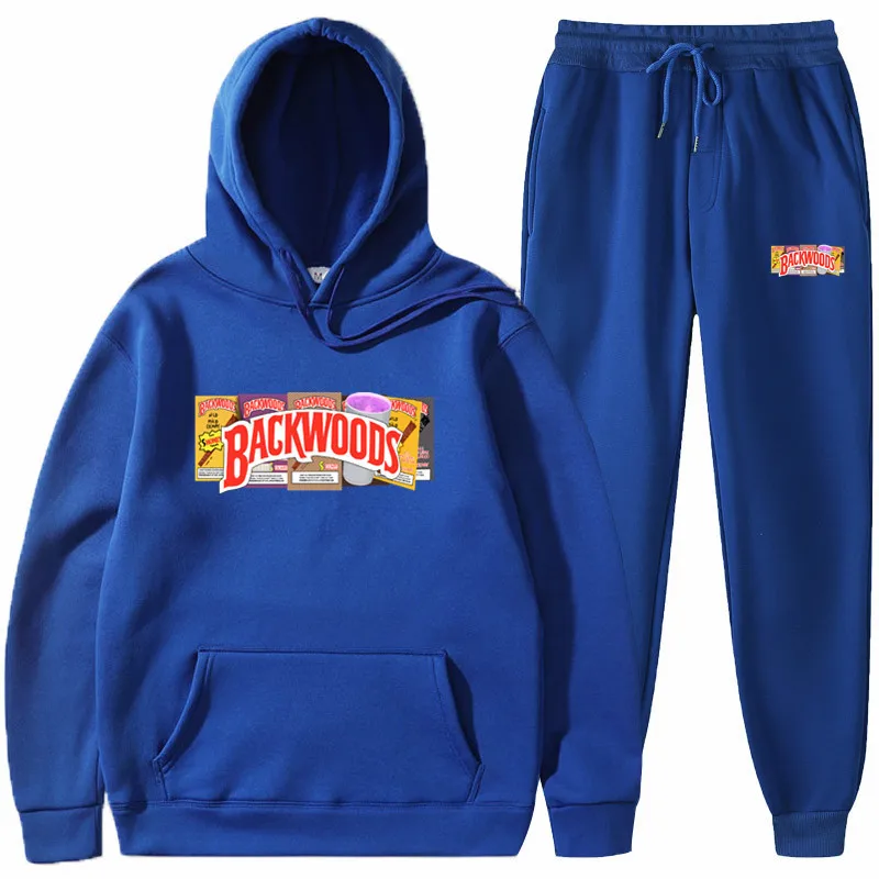 

Новинка весна-осень 2023, спортивная одежда с принтом Backwood, мужской комплект из толстовки и свитшота в стиле хип-хоп