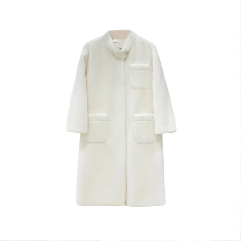 Fashionable fur coat, medium length, thickened coat