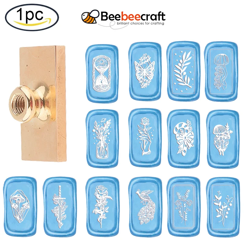 1PC Square Wax Seal Stamp Head Only Removable Sealing Brass Stamp Head for Craft Diy Wedding Decorative Invitation Scrapbooking