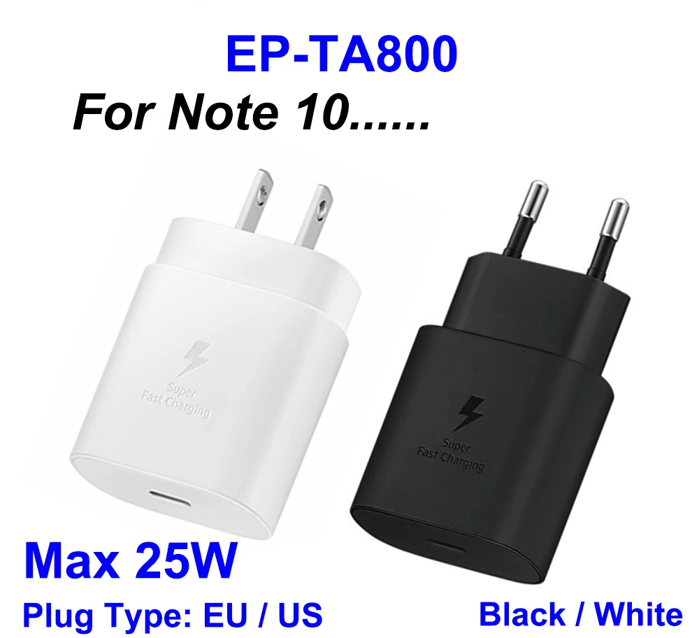 10Pcs/Original For Samsung S21 S20 25W Charger Surper Fast Charge + USB-C Cable PD PPS Quick Charging EU US For Note 20 Ultra 10