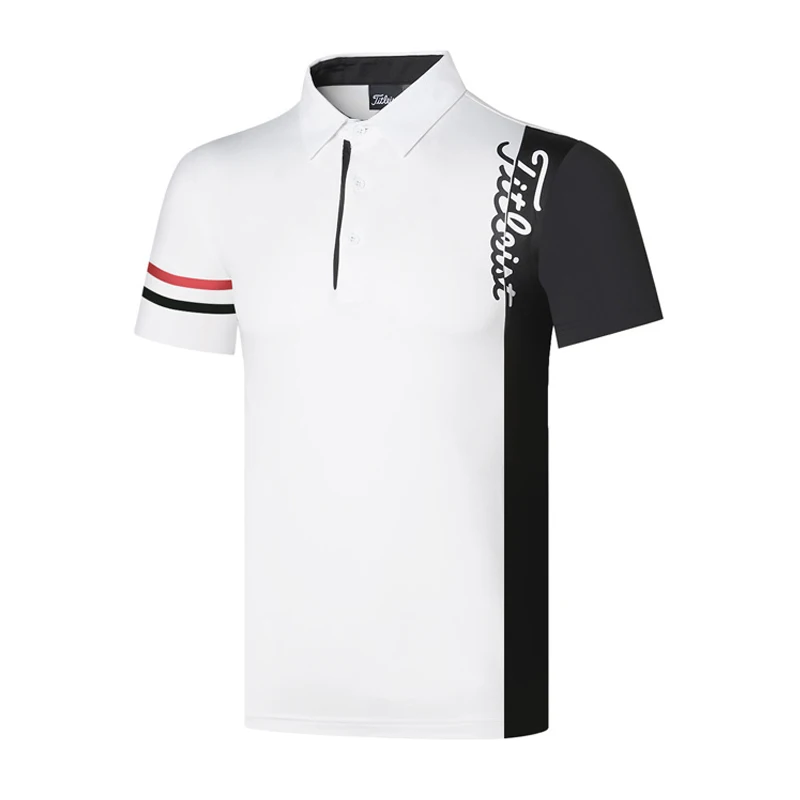 Golf Wear Men's Short Sleeved Summer Style Striped T-Shirt Sporty Casual Ventilated Quick-Drying Polo Shirt