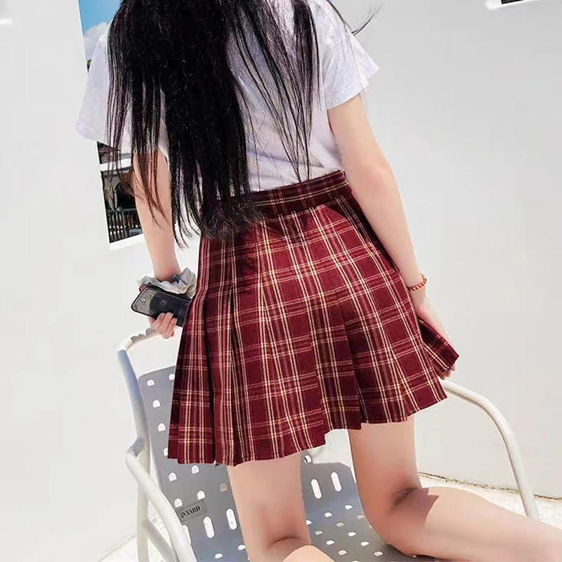 

Mini Plaid Short Skirt Women Sweet JK Pleated Skirt Harajuku Preppy Style Female Skirts High Waist Kawaii A-line Woman Skirts