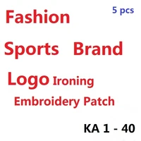5pcs fashion sports brand logo iron patches for clothing backpack diy sew ironing embroidery patch for t shirt hat shoes decor