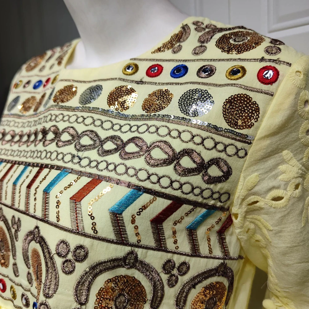 Abaya Dubai 2023 For Ramadan Muslim Fashion Women Elegant Cotton Ruffle Dress Turkish Islamic Clothing Loose Big Boubou Kaftans