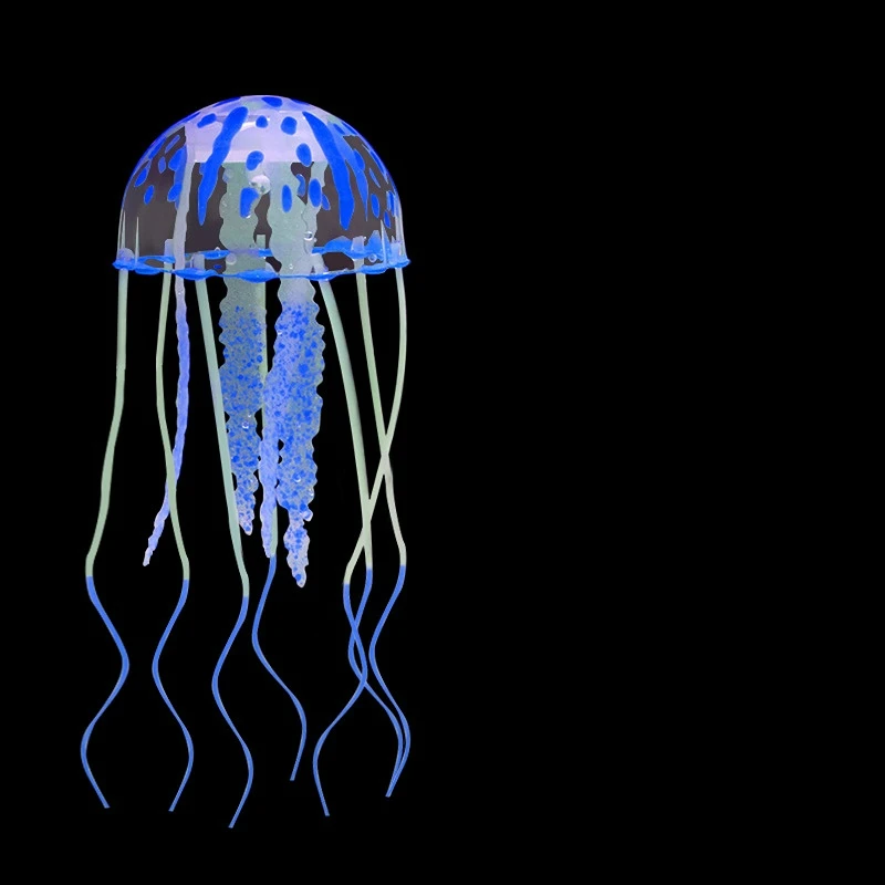 Artificial Vivid Jellyfish Silicone Fish Tank Decor Aquarium Decoration Ornament Silicone material odorless fish tank decoration images - 6