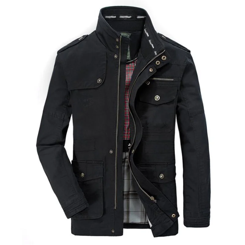 

Plus Size 5XL 6XL 7XL 8XL Brand Military Jacket Men Stand Collar Mens Causal Cotton Windbreaker Long Flight Jackets