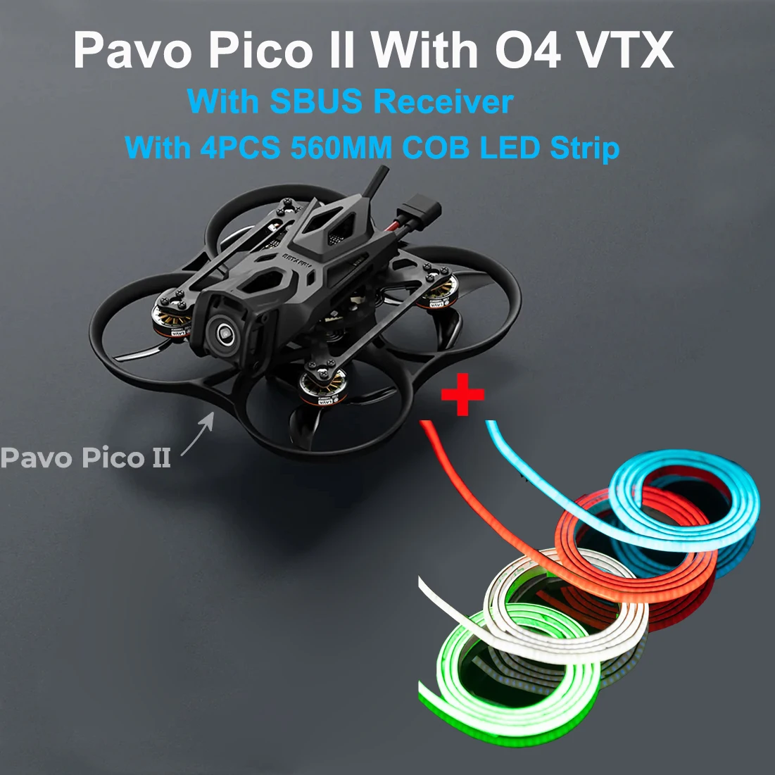 Фото Квадрокоптер VoidFly BETAFPV Pavo Pico II Brushless Bwhoop с ELRS 2.4G RX / O4 SBUS 2S для O4 Air Unit Pro VTX с 560-мм COB LED S-подсветкой №4