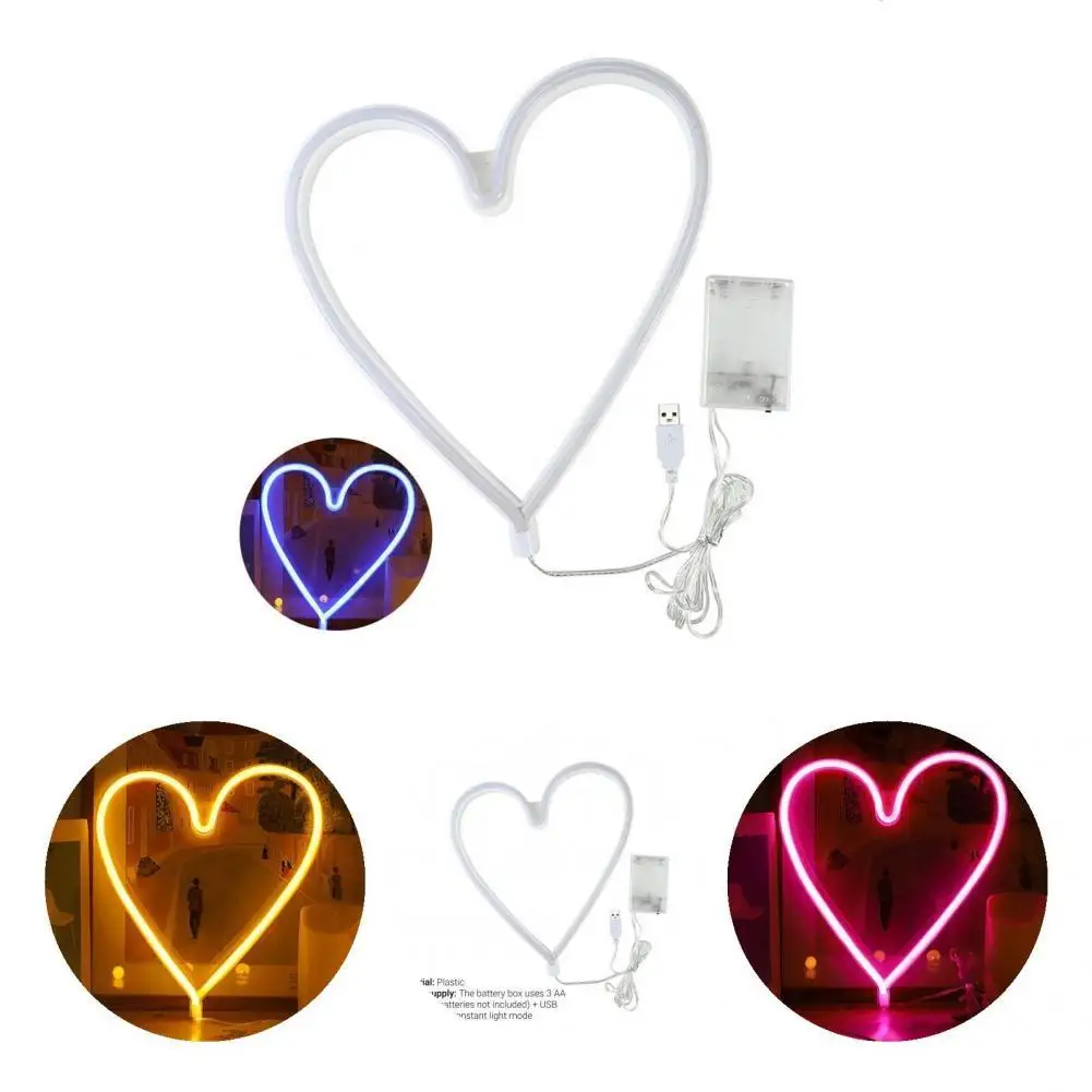 

Creative Confession Love Heart LED Modeling Neon Light Home Decor LED Decoration Lamp Soft Light for Valentine's Day