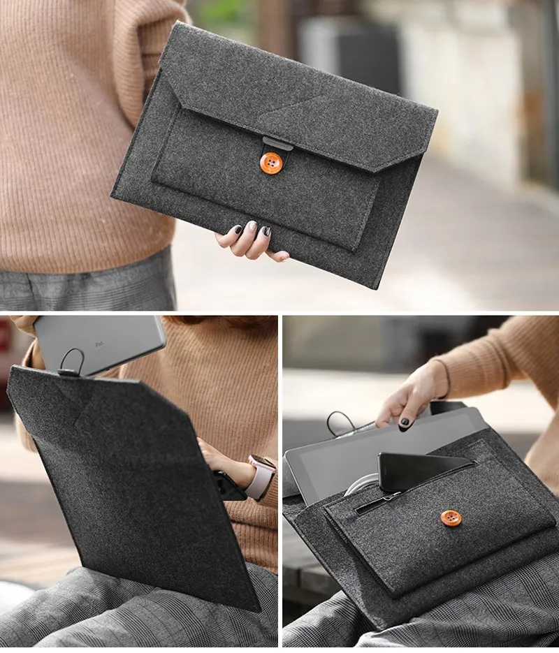 2020 Hot Felt Sleeve Laptop Bag 15.6 14.1 Case for Macbook Air 13 Pro 16 12 New 15.4 Touch Bar for Xiaomi Mi Notebook 13.3 Cover images - 6