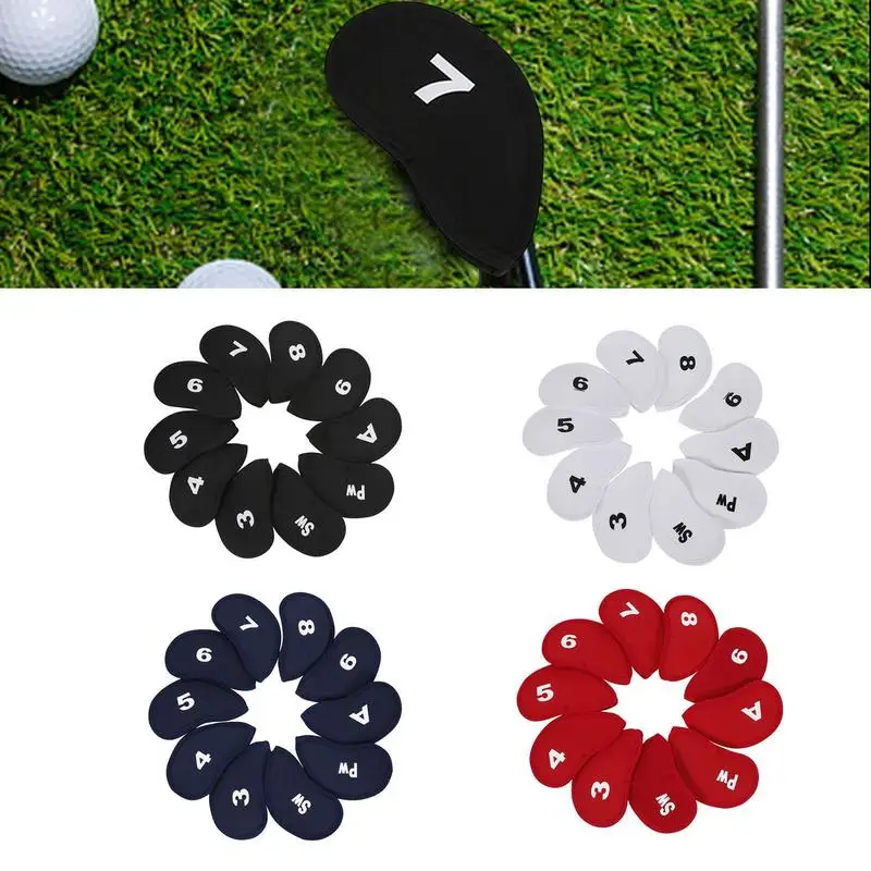

10 шт., Защитные чехлы для головы для гольфа 3 4 5 6 7 8 9 Sw Pw A