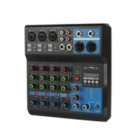 high quality mini 5 channel audio mixer console 48v powered digital blue tooth professional audio mixer