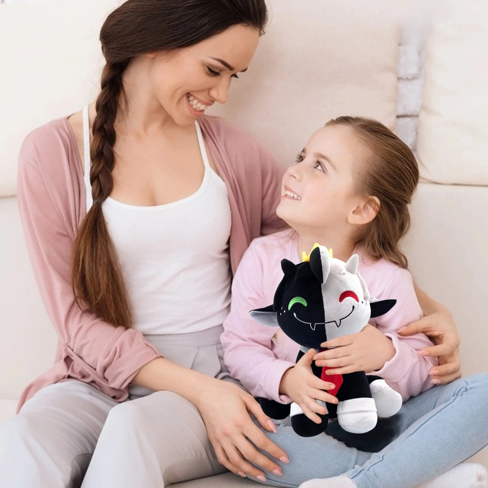

Аниме Ranboo Sit плюшевые игрушки черно-белая кукла ягненка Горячая игра фигурка мультфильм мягкие животные игрушки для детей подарки на день р...