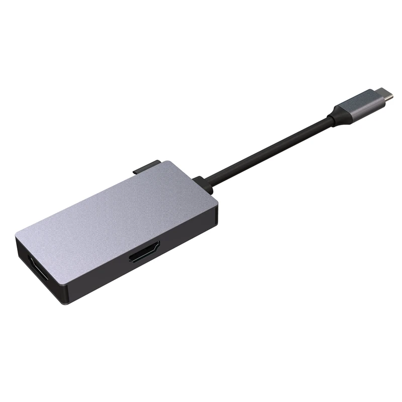 

USB-C to HDMI-Compatible Adapter Computer to TV USB-C to Dual HDMI-Compatible Multi-Display Converter Support 4K@30Hz