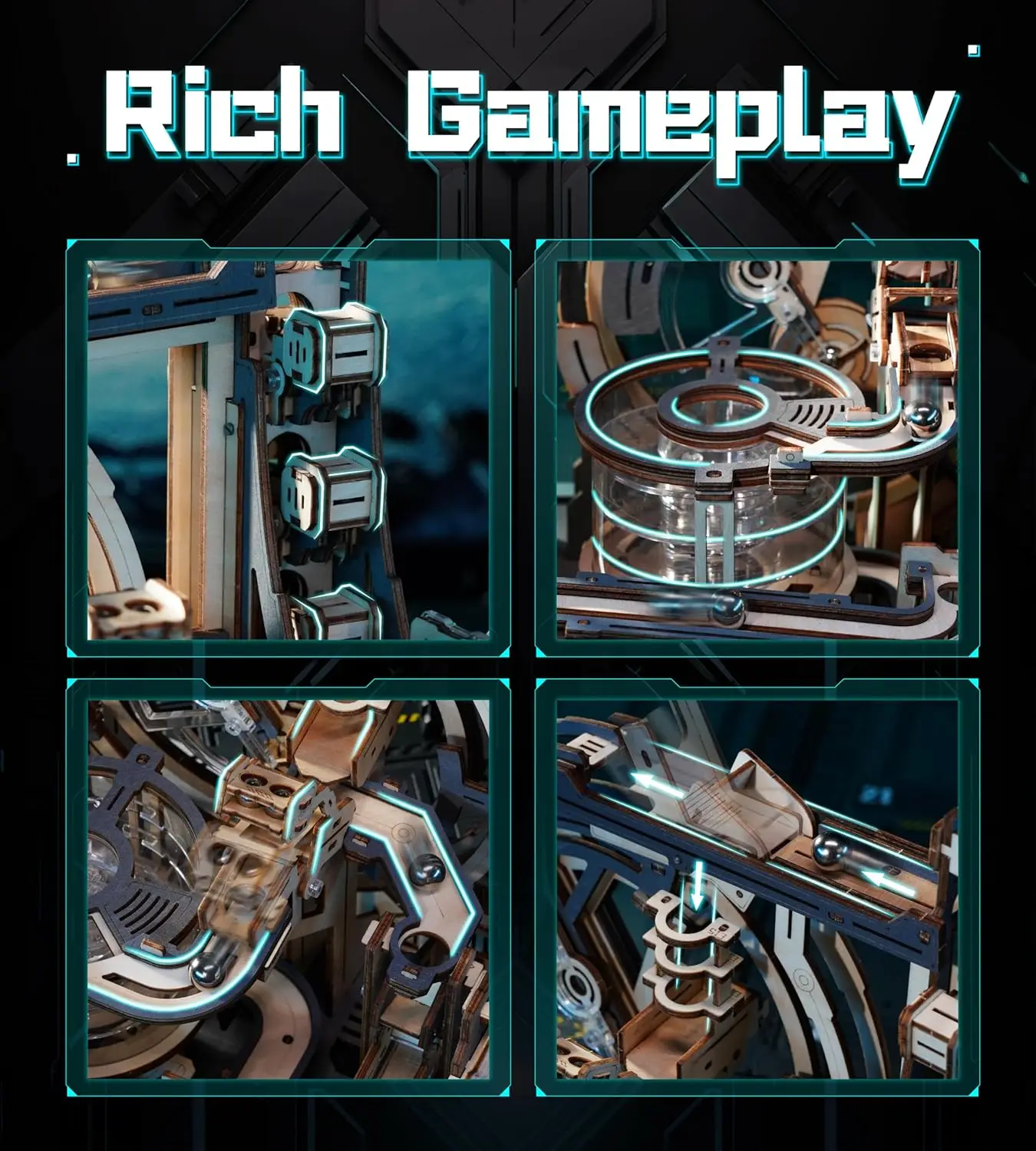 Наборы электрических моделей Robotime Rokr мраморный космопорт 3D пазлы головоломки