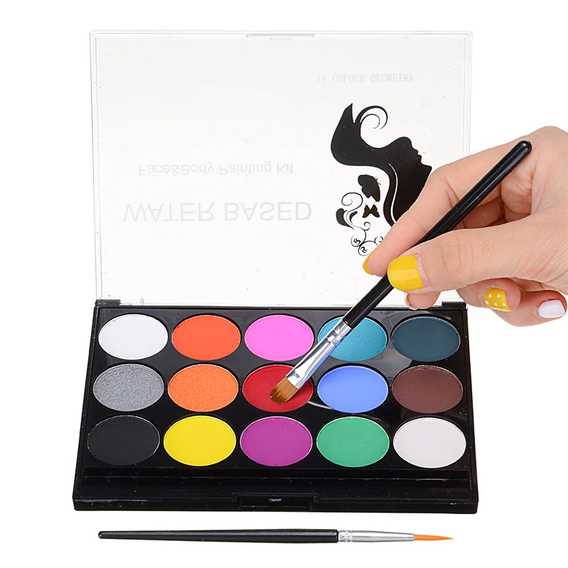 

15 Colors Safe Water Paint Oil Tattoo Face Body Paint Kit Palette Set Makeup For Halloween Party Body Painting Cosmetic