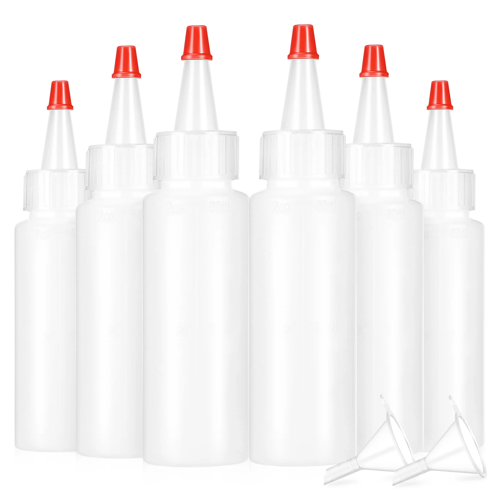 

20 Pcs Ketchup Squeeze Bottleerer Mini Plastic with Scale Lines Clear Plastic Plastic Squeeze with 2 Pcs Funnels for Sauce Olive