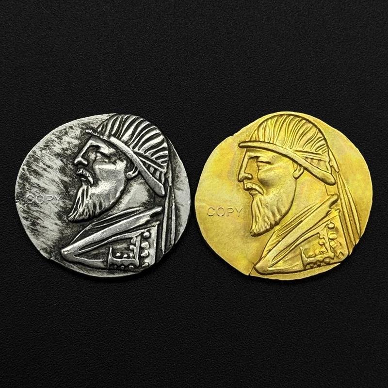 Реплика золотых/серебряных монет Parthia King Mithradates II нерегулярный кулон Archer Four Drachms