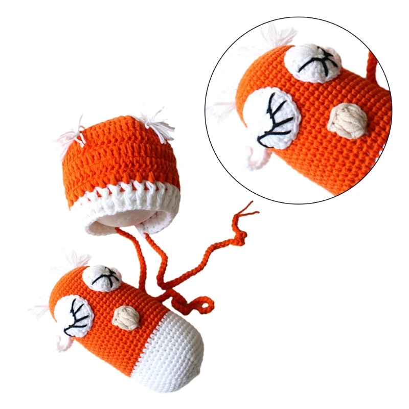 Реквизит для детской фотографии вязаная крючком шапка с изображением совы и
