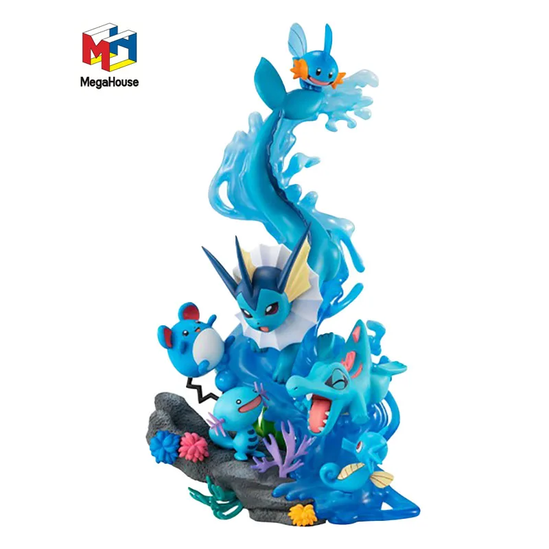 

Оригинальный MegaHouse GEM EX Pokemon totoскоростной морской Marill Mudkip Shower Wooper ПВХ экшн-фигурка модели игрушки 22 см