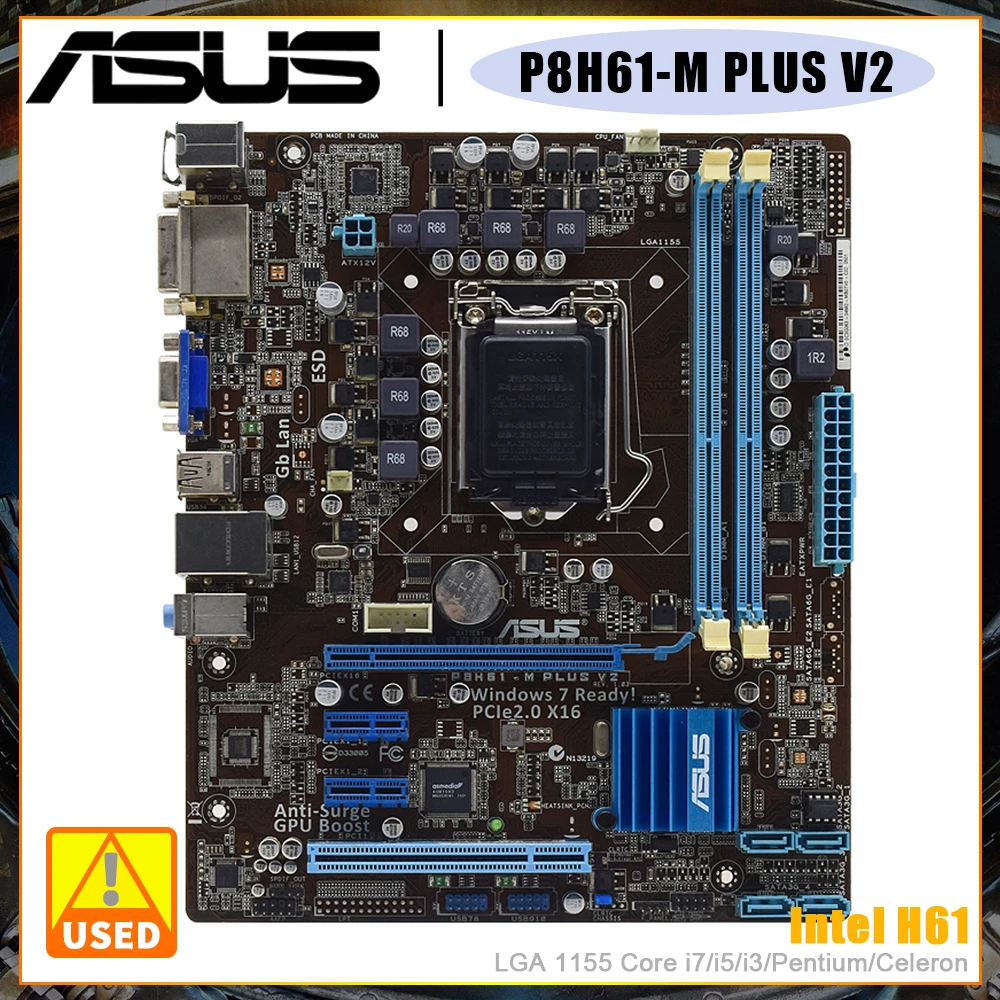 Купи ASUS P8H61-M PLUS V2 использует Intel H61 чипсет LGA 1155 Материнская плата поддерживает Intel Core i7/Core i5/Core i3 DDR3 16 ГБ 1333/1066 МГц за 3,598 рублей в магазине AliExpress