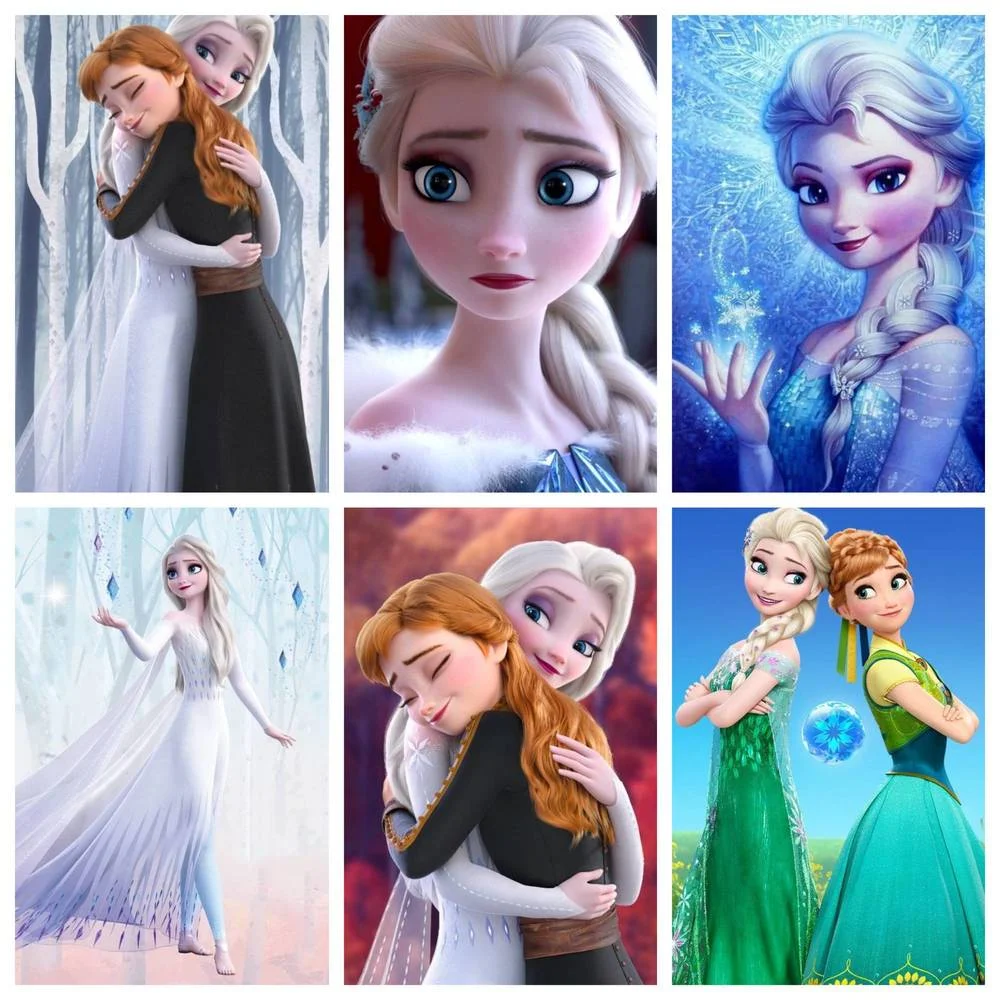 

Алмазная живопись «сделай сам» Disney, Набор для вышивки крестиком «холодная принцесса, сестра», ручной подарок для детской комнаты, домашнее настенное украшение