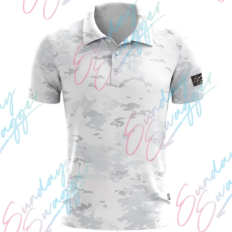 Sunday Swagger New Summer Men Golf Polo Shirts Floral Casual Print Fashion Tops Short Sleeve T-Shirt Breathable Polos Shirt