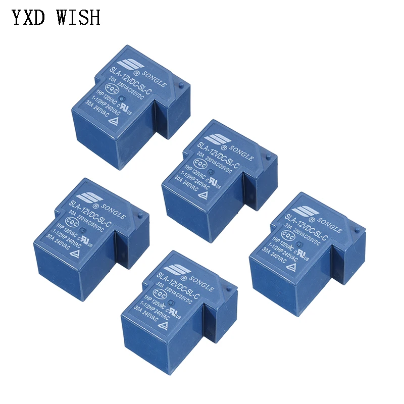 

5PCS/lot New Power relay SLA-05VDC-SL-A SLA-12VDC-SL-A SLA-24VDC-SL-A SLA-48VDC-SL-A Time Relays 30A 5PIN T90 12V 24V 5V