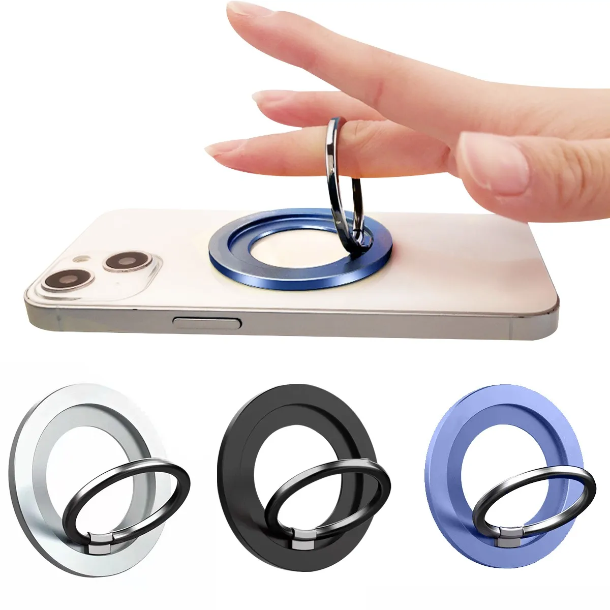 

For Apple Magsafe Finger Ring Holder Ultra-thin Magnetic Phone Stand for iPhone 14 13 12 ProMax Smartphone Magnet stand Bracket