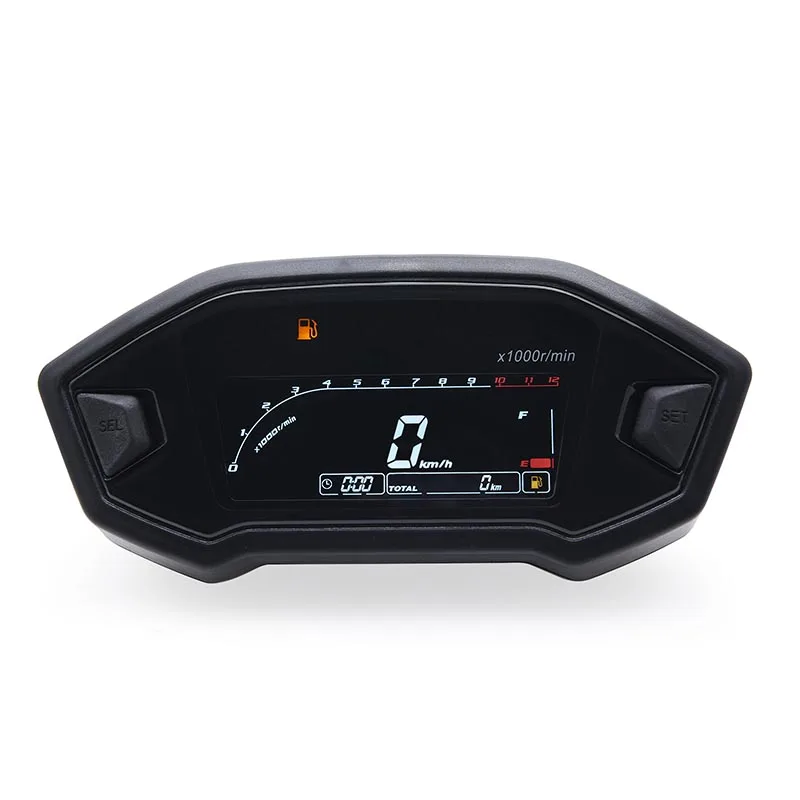 

Universal Motorcycle LED Adjustable Speedometer 13000 RPM Optional Backlight Digital Odemeter Tachometer For 1,2,4 Cylinder