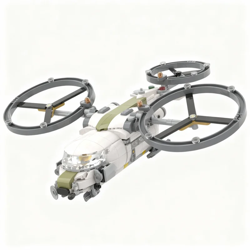 Фото 465 деталей MOC Icons Cormorant Rotocopter, стандартная конфигурация, модель из строительных блоков, рождественский подарок, конструктор, подарок на день рождения, для демонстрации. №2